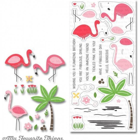 My Favorite Things Clear Acrylic Stamps Flamazing Famingo Birds - Hard to Find ! - Picture 2 of 6